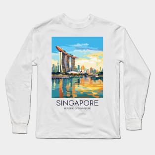 A Pop Art Travel Print of Singapore Long Sleeve T-Shirt